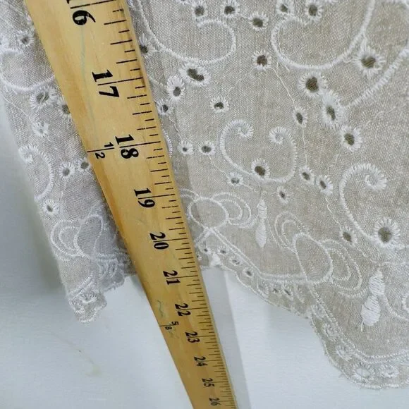 Sundance Menara Culottes Cropped Pant Size PS Linen Blend Embroidered Eyelets - Picture 8 of 10